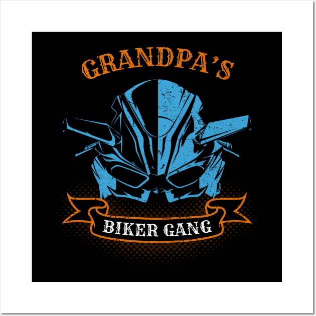 Grandpa's Biker Gang Father's Day Wall Art by DwiRetnoArt99